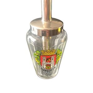 Vintage Glass Sugar Dispenser with Hannover Coat of Arms Old-World Charm Style